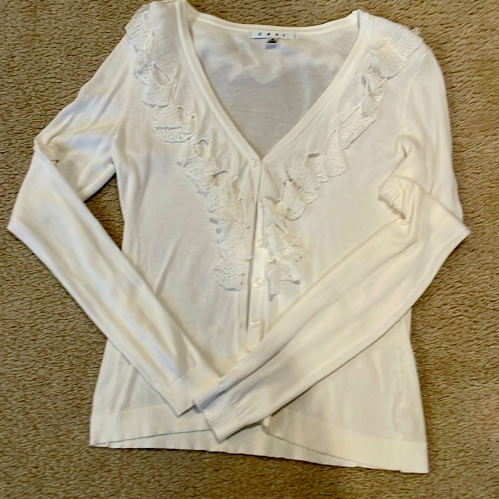 White cabi cardigan 100% cotton ￼